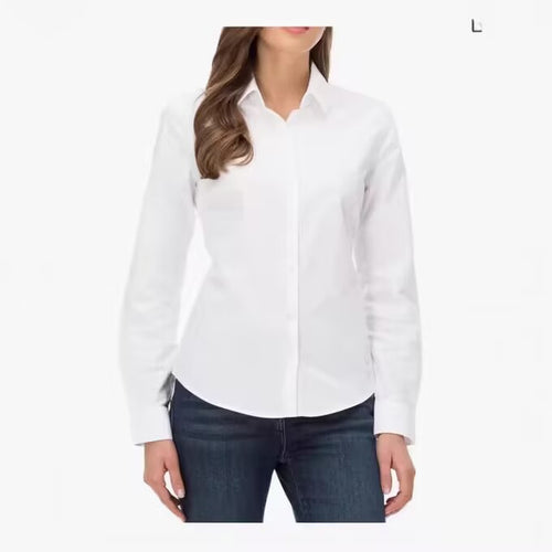 New style women's long-sleeved loose white blouse
