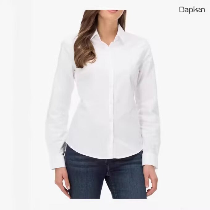 New style women's long-sleeved loose white blouse