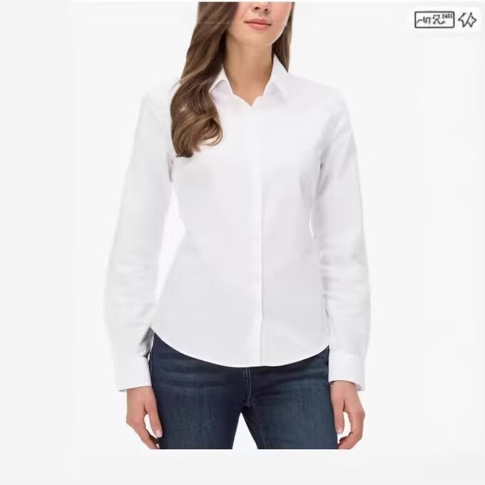 New style women's long-sleeved loose white blouse