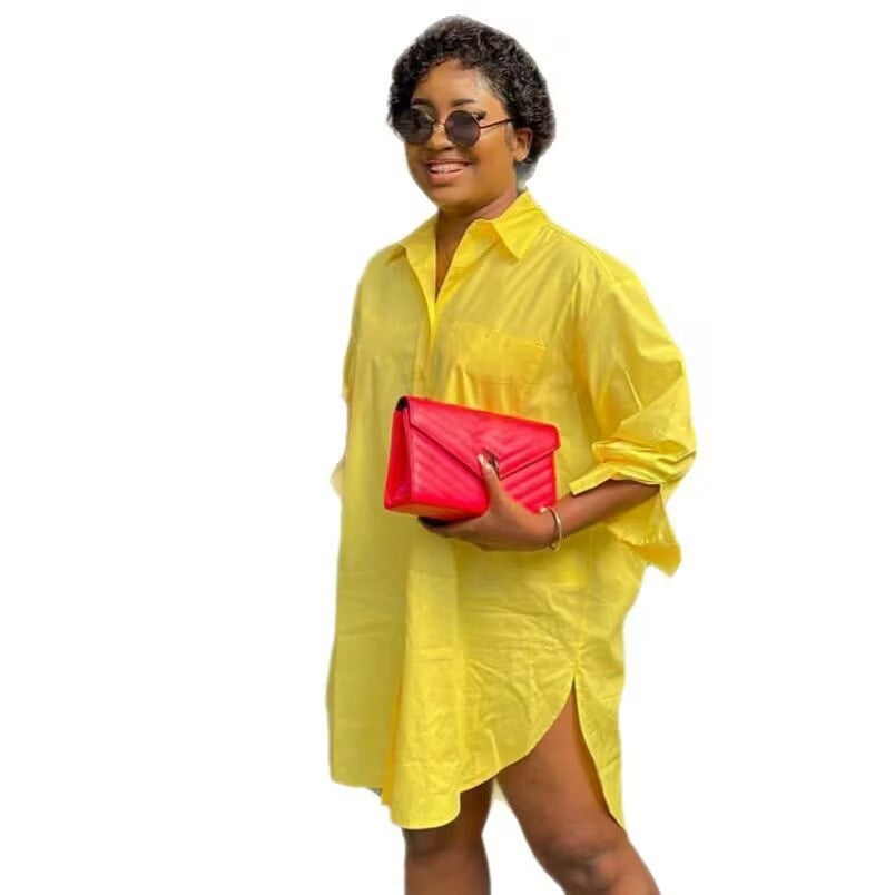 European and American large-size women's solid-color long-sleeved t-shirts